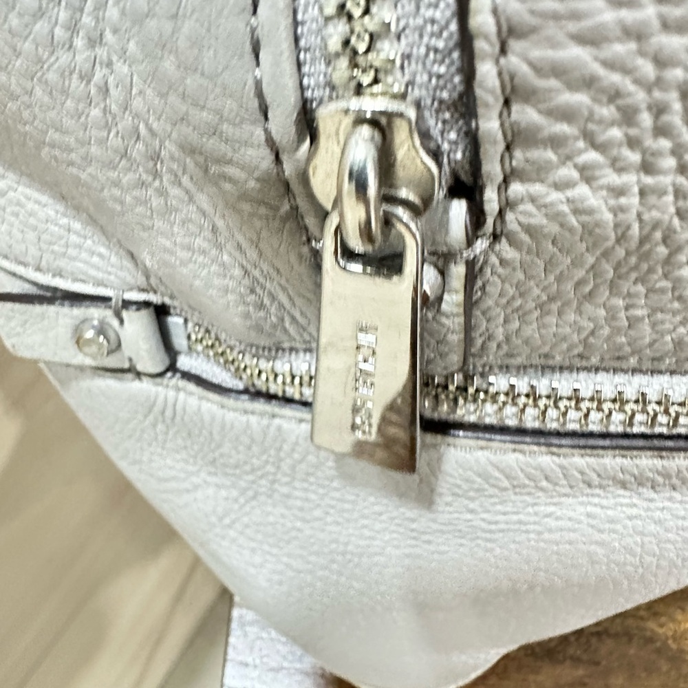 Michael Kors Light Gray Pebbled Leather Backpack - Picture 4 of 10